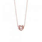 K10 ピンクゴールド ダイヤモンド ハート ネックレス（0442-9893-0019