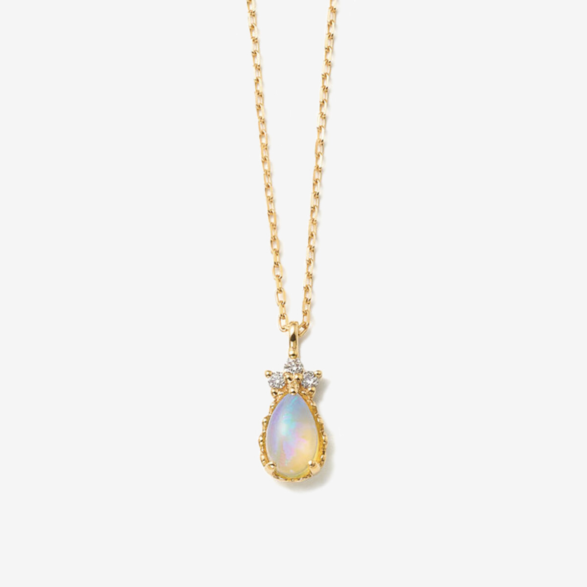 美品☆K10 YG BLOOM ネックレス ペンダント オパール ジルコニア BLOOM