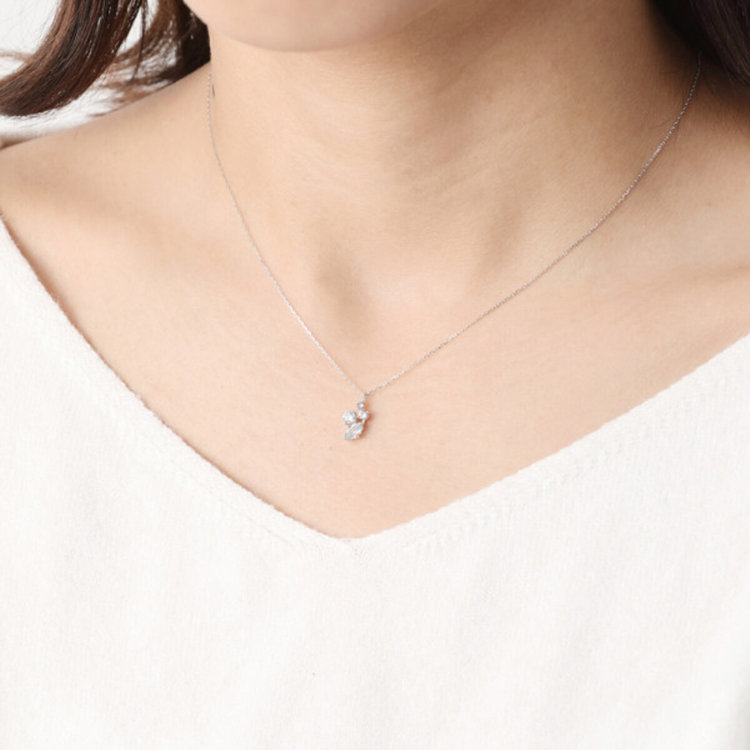 BLOOM ブルーム 【Garden】12月誕生石 K10 ホワイトゴールド タンザナイト ネックレス ホワイトゴールド