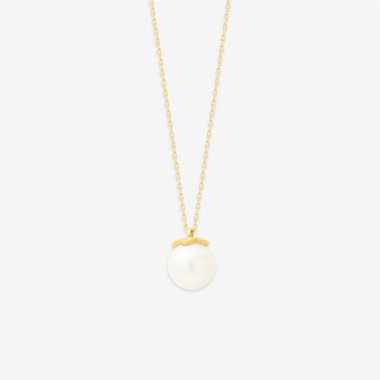 【Lumen（光の単位）】6月誕生石 K10 イエローゴールド あこや真珠 ネックレス