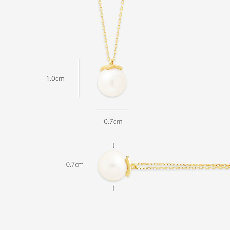 BLOOM ブルーム 【Lumen（光の単位）】6月誕生石 K10 イエローゴールド あこや真珠 ネックレス イエローゴールド