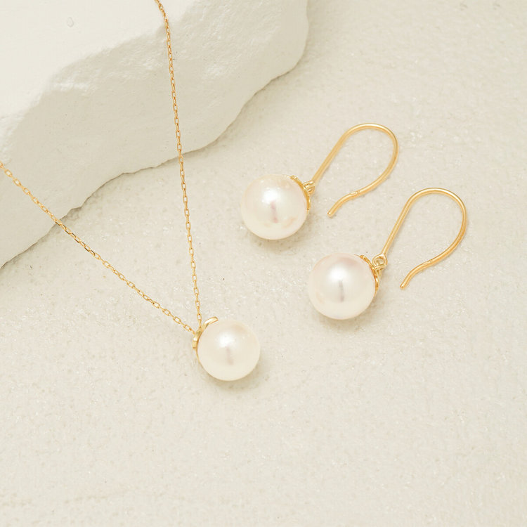 BLOOM ブルーム 【Lumen（光の単位）】6月誕生石 K10 イエローゴールド あこや真珠 ネックレス イエローゴールド