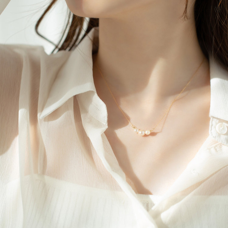 BLOOM ブルーム 【Lumen（光の単位）】6月誕生石 K18 イエローゴールド あこや真珠 ネックレス ゴールド