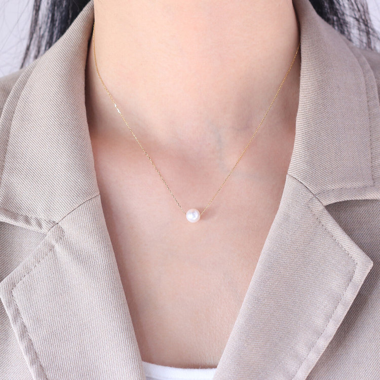 BLOOM ブルーム 【ドラマ着用】【Lumen（光の単位）】6月誕生石 K18 イエローゴールド あこや真珠 ネックレス イエローゴールド