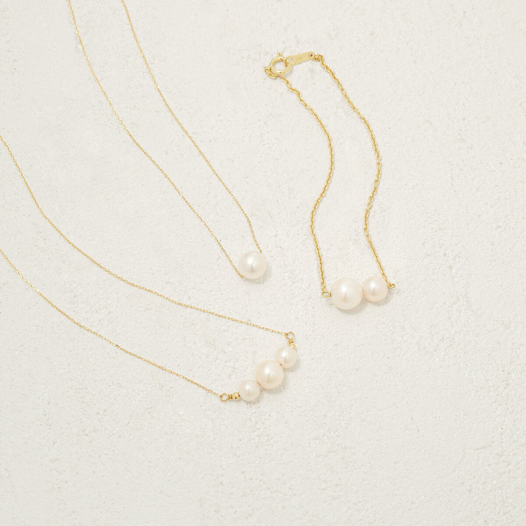 BLOOM ブルーム 【ドラマ着用】【Lumen（光の単位）】6月誕生石 K18 イエローゴールド あこや真珠 ネックレス イエローゴールド