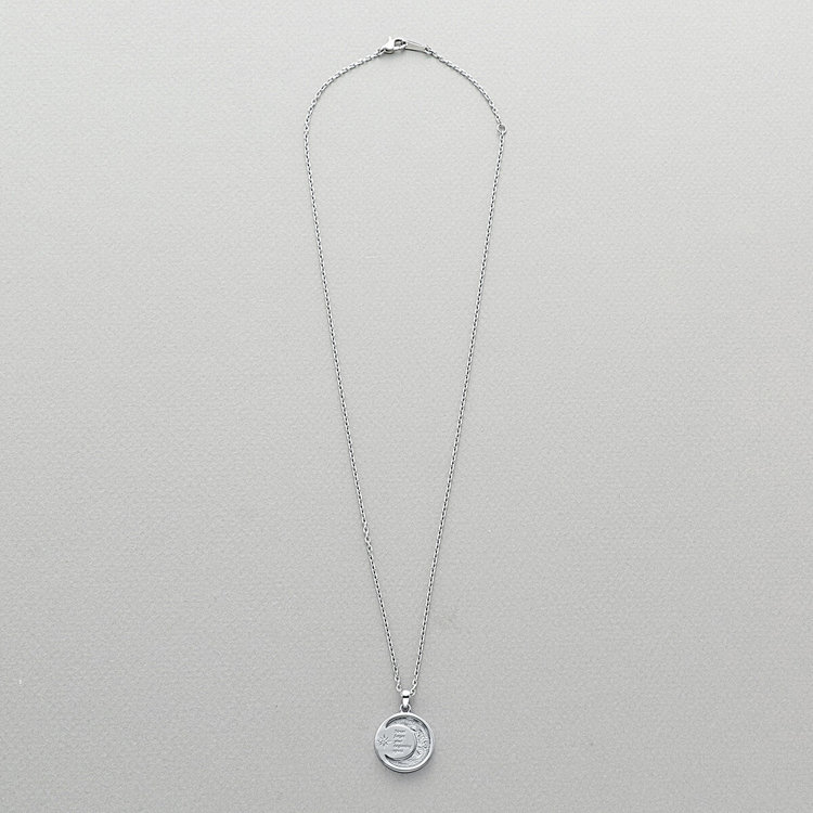 BLOOM ブルーム 【Link（つながり）】ステンレス キュービックジルコニア ムーン ペアネックレス（メンズ）（サージカルステンレス 316L） シルバー