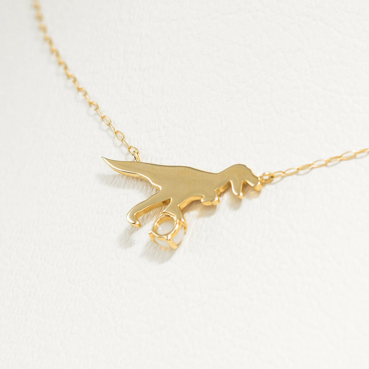 BLOOM ブルーム 【Precious】10月誕生石 K10 イエローゴールド オパール ティラノサウルス ネックレス イエローゴールド