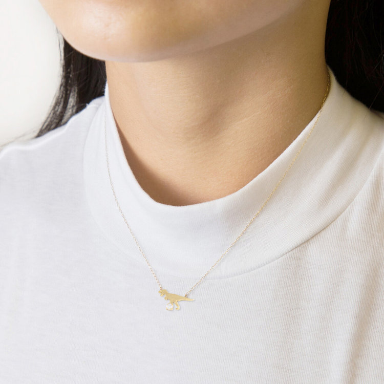 BLOOM ブルーム 【Precious】10月誕生石 K10 イエローゴールド オパール ティラノサウルス ネックレス イエローゴールド