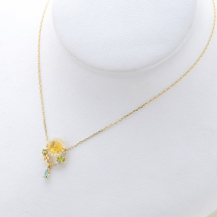 BLOOM ブルーム 【Birth Flower】8月誕生花 K10 イエローゴールド ヒマワリ ネックレス イエローゴールド