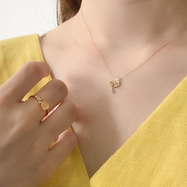 BLOOM ブルーム 【Birth Flower】8月誕生花 K10 イエローゴールド ヒマワリ ネックレス イエローゴールド