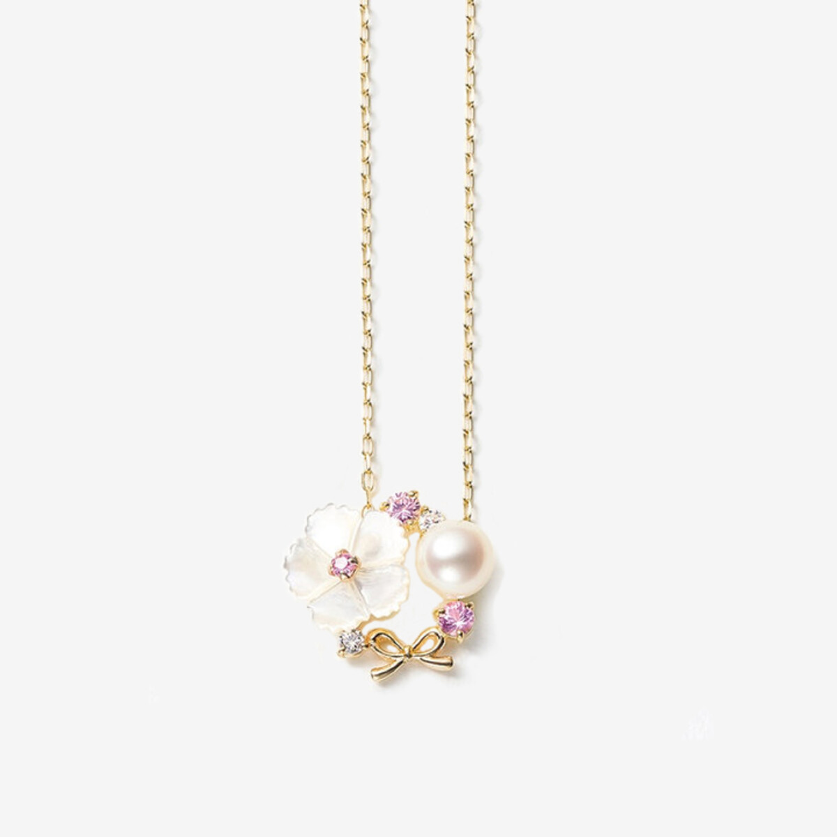 Birth Flower】【美人百花掲載】9月誕生花 K10 ピンクゴールド