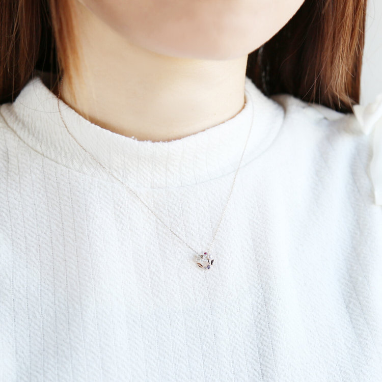 BLOOM ブルーム 【Birth Flower】7月誕生花 K10 ピンクゴールド ユリ ネックレス ピンクゴールド