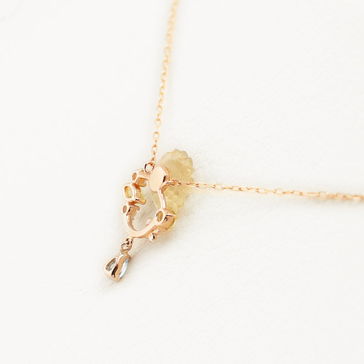 BLOOM ブルーム 【Birth Flower】8月誕生花 K10 ピンクゴールド ヒマワリ ネックレス ピンクゴールド