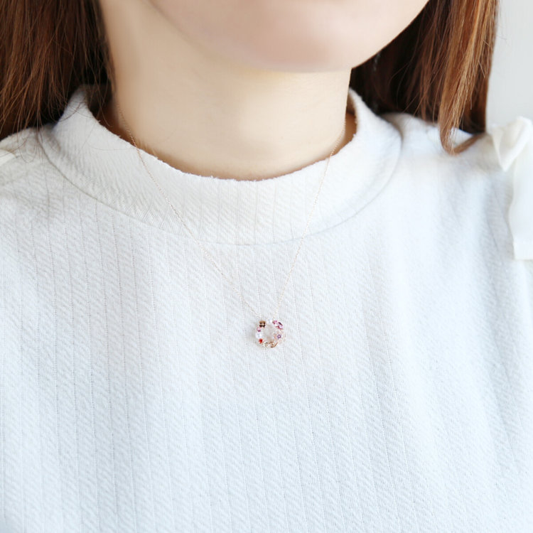 BLOOM ブルーム 【Birth Flower】10月誕生花 K10 ピンクゴールド コスモス ネックレス ピンクゴールド