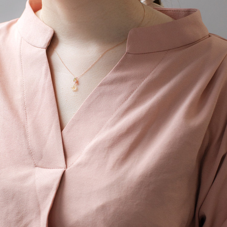 BLOOM ブルーム 【Birth Flower】8月誕生花 K10 ピンクゴールド ヒマワリ ネックレス ピンクゴールド