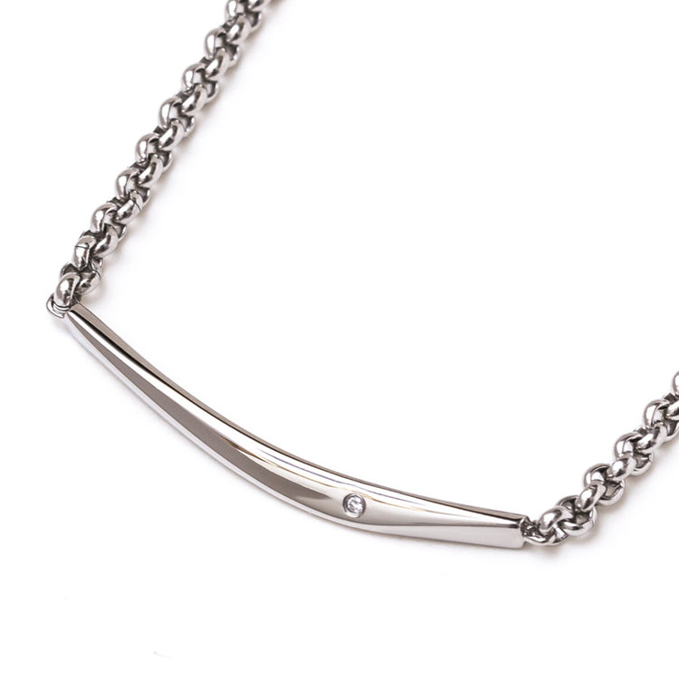 BLOOM ブルーム 【Link（つながり）】ステンレス ダイヤモンド ペアブレスレット（メンズ） シルバー