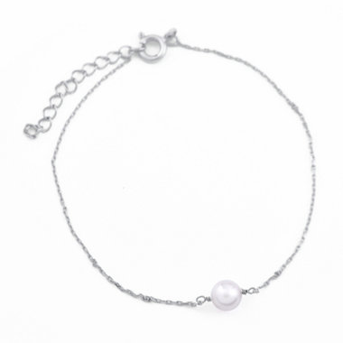 【Mood】シルバー ロジウムメッキ パール ブレスレット