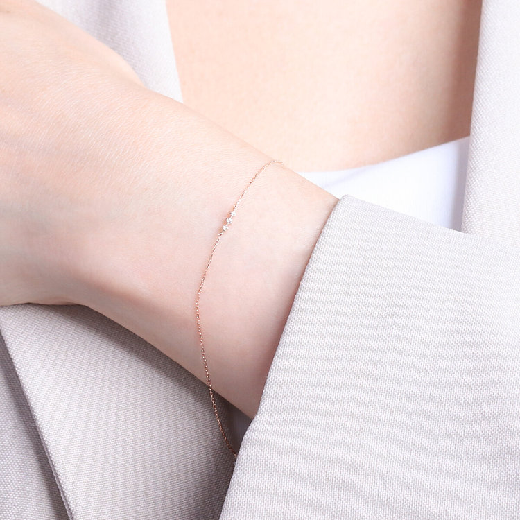 BLOOM ブルーム 【GLOW】K10 ピンクゴールド ダイヤモンド ブレスレット ピンクゴールド