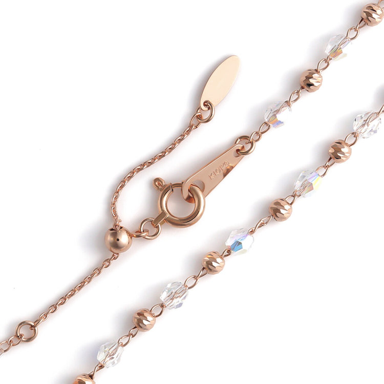 BLOOM ブルーム K10 ピンクゴールド クリスタルガラス ブレスレット ピンクゴールド