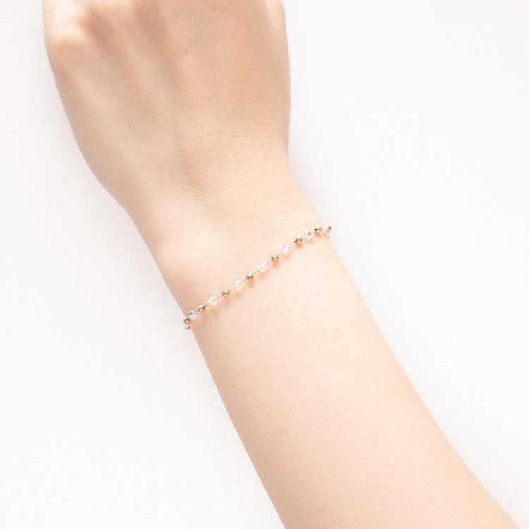 BLOOM ブルーム K10 ピンクゴールド クリスタルガラス ブレスレット ピンクゴールド