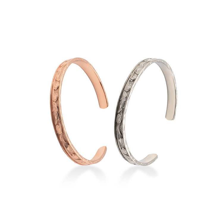 BLOOM ブルーム ステンレス ペアバングル（レディース）（サージカルステンレス 316L） ピンク