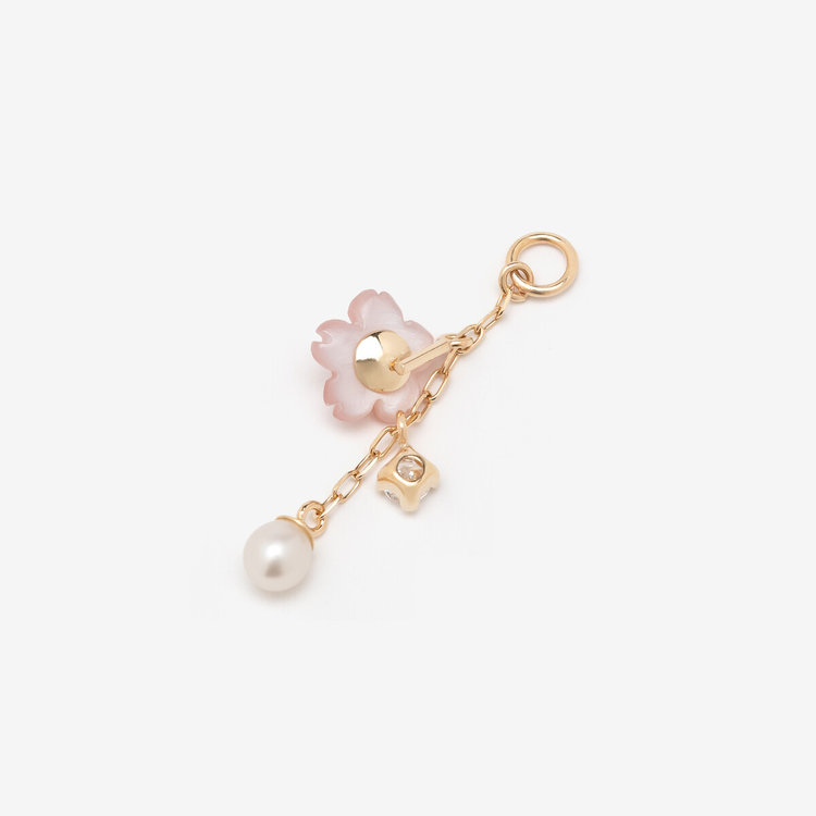 BLOOM ブルーム 【2026スプリングコレクション】K10 イエローゴールド ピンクシェル サクラ ピアスチャーム（片耳用） イエローゴールド