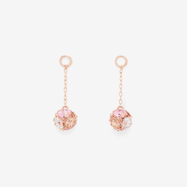 【2025ウインターコレクション】【Rondelle】K10 ピンクゴールド キュービックジルコニア ピアスチャーム