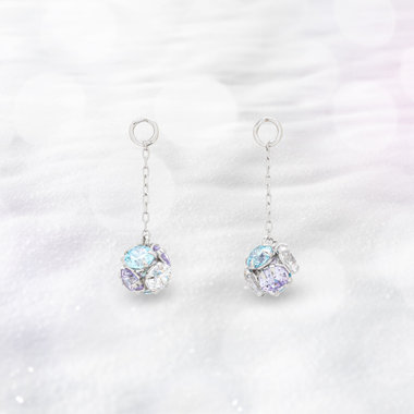 【2025ウインターコレクション】【Rondelle】K10 ホワイトゴールド キュービックジルコニア ピアスチャーム