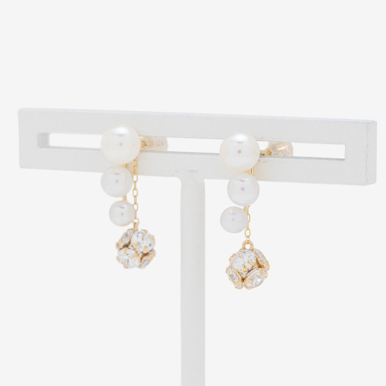 BLOOM ブルーム 【2025ウインターコレクション】【Rondelle】K10 イエローゴールド キュービックジルコニア ピアスチャーム イエローゴールド