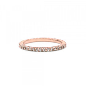 【Mood】シルバー ピンクゴールドメッキ キュービックジルコニア エタニティ リング（指輪）※ピンキーサイズあり