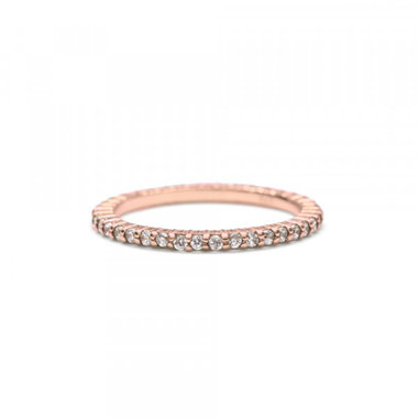 【Mood】シルバー ピンクゴールドメッキ キュービックジルコニア エタニティ リング（指輪）※ピンキーサイズあり