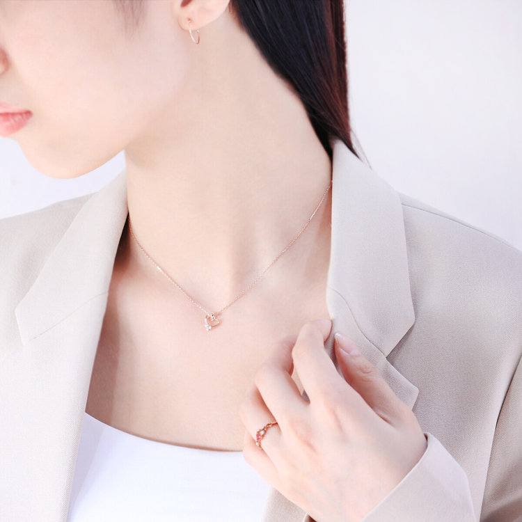 BLOOM ブルーム 【Mood】シルバー ピンクゴールドメッキ シンセティックルビー ハート リング（指輪）※ピンキーサイズあり ピンク