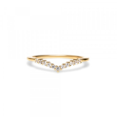 シルバーイエローゴールドメッキ キュービックジルコニア リング（指輪）