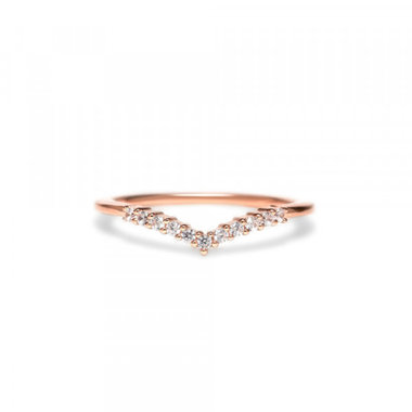 【Mood】シルバー ピンクゴールドメッキ キュービックジルコニア リング（指輪）※ピンキーサイズあり