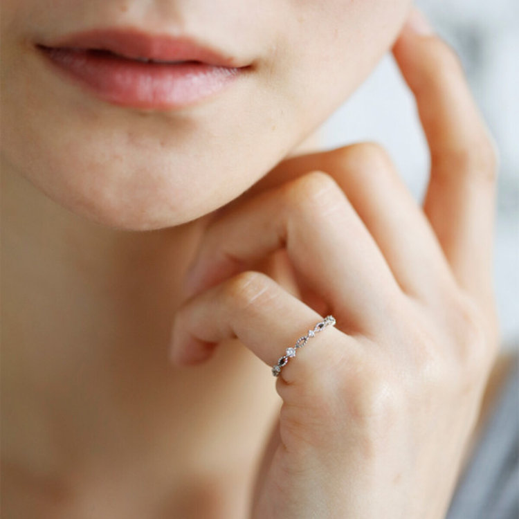 BLOOM ブルーム 【Mood】シルバー プラチナメッキ キュービックジルコニア リング（指輪）※ピンキーサイズあり シルバー