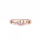 【Mood】シルバー ピンクゴールドメッキ キュービックジルコニア ハート リング（指輪）