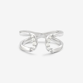 シルバー ロジウムメッキ キュービックジルコニア リング（指輪）