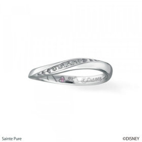 【ディズニー】SMACK 9月誕生石 シルバー プラチナメッキ ピンクサファイア ペアリング（レディース）
