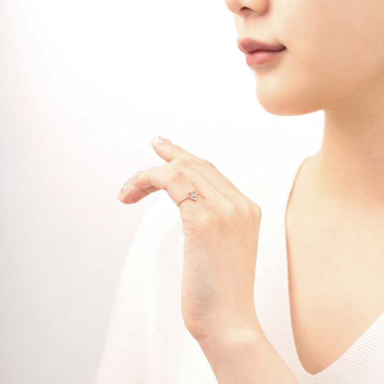 BLOOM ブルーム 【公式サイト限定】10月誕生石 シルバー ピンクゴールドメッキ ピンクトルマリン ハート ピンキーリング（指輪） ピンク