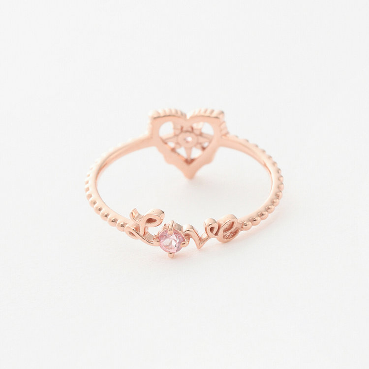 BLOOM ブルーム 【公式サイト限定】10月誕生石 シルバー ピンクゴールドメッキ ピンクトルマリン ハート ピンキーリング（指輪） ピンク