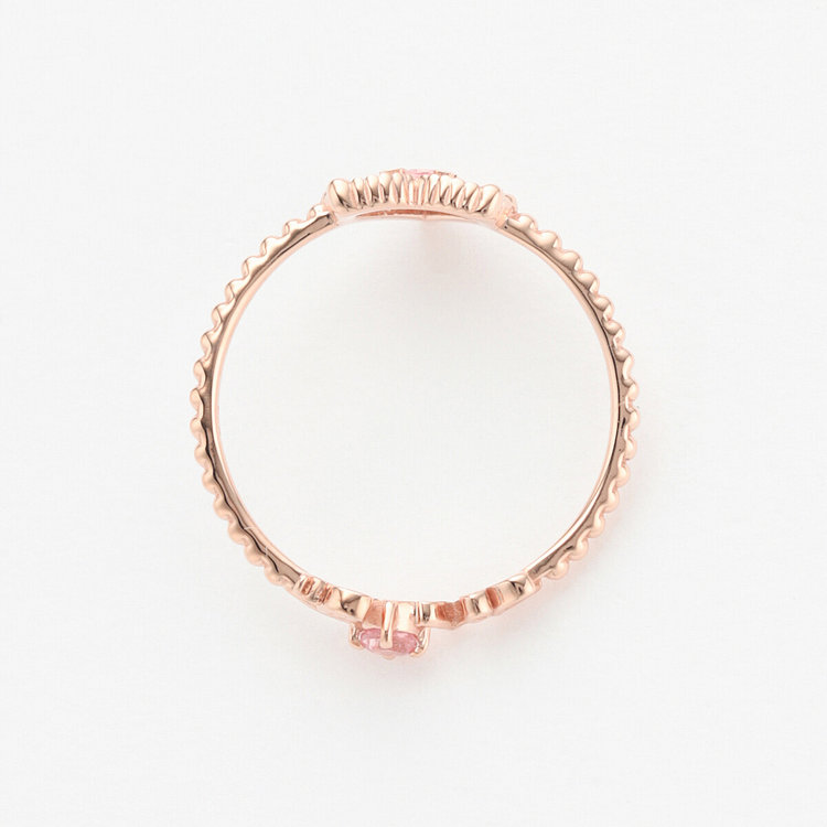 BLOOM ブルーム 【公式サイト限定】10月誕生石 シルバー ピンクゴールドメッキ ピンクトルマリン ハート ピンキーリング（指輪） ピンク