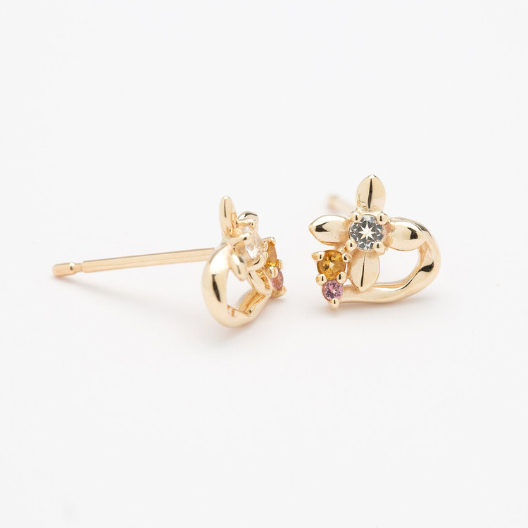 BLOOM ブルーム 【Birth Flower】11月誕生花 シルバー イエローゴールドメッキ ブバリア ピアス イエロー