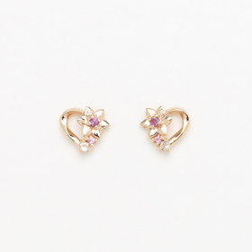 【Birth Flower】1月誕生花 シルバー イエローゴールドメッキ スイセン ピアス