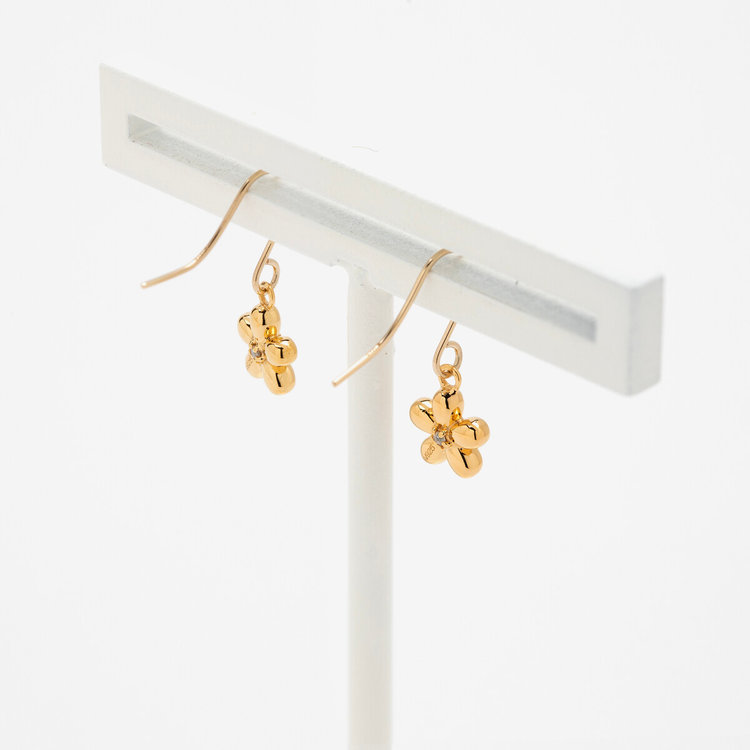 BLOOM ブルーム 【2025オータムコレクション】シルバー イエローゴールドメッキ キュービックジルコニア フラワー フック ピアス イエロー