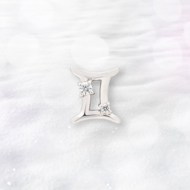 【2025ウインターコレクション】シルバー ロジウムメッキ キュービックジルコニア 星座 ピアス（ふたご座） ※片耳用