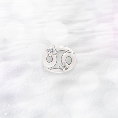 【2025ウインターコレクション】シルバー ロジウムメッキ キュービックジルコニア 星座 ピアス（かに座） ※片耳用