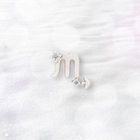 【2025ウインターコレクション】シルバー ロジウムメッキ キュービックジルコニア 星座 ピアス（さそり座） ※片耳用