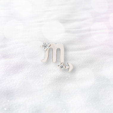【2025ウインターコレクション】シルバー ロジウムメッキ キュービックジルコニア 星座 ピアス（さそり座） ※片耳用