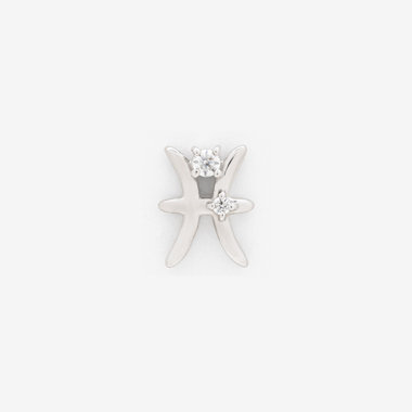 【2025ウインターコレクション】シルバー ロジウムメッキ キュービックジルコニア 星座 ピアス（うお座） ※片耳用