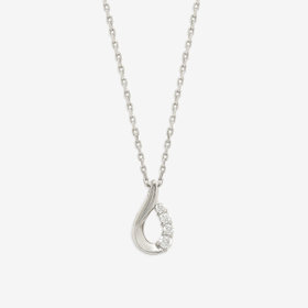 【Mood】シルバー プラチナメッキ キュービックジルコニア しずく ネックレス